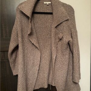 Cozy Casual Taupe Open-Front Cardigan